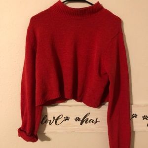 Target red crop top sweater